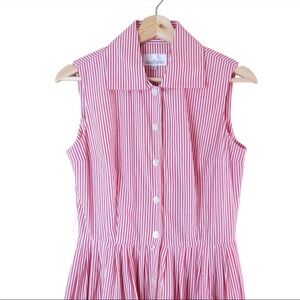 Vintage (90s) Ann Taylor red and white stripped collared dress, 100% cotton!